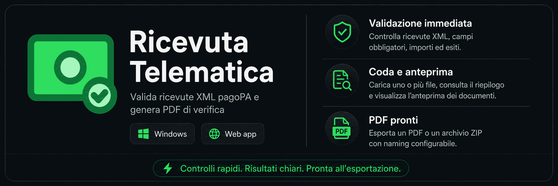 Screenshot di RicevutaTelematica - Validatore ricevute XML pagoPA
