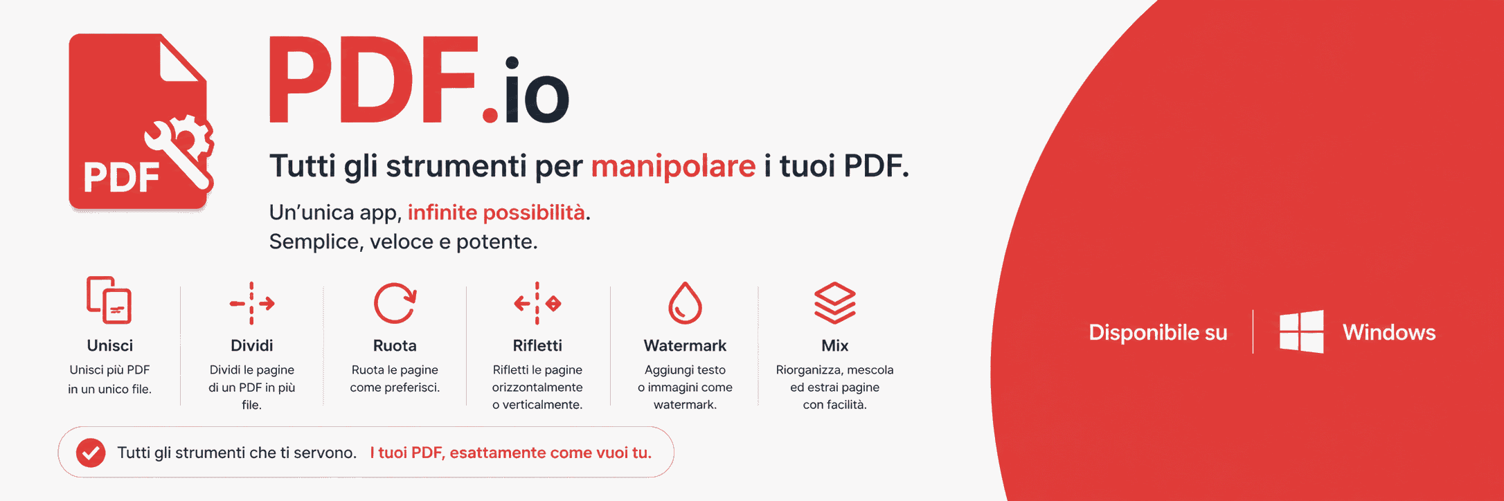 Screenshot di PDF.io - Toolkit Windows per operazioni sui PDF