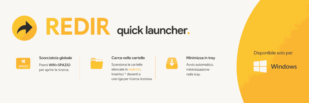 Screenshot dell'applicazione REDIR - Quick folder launcher